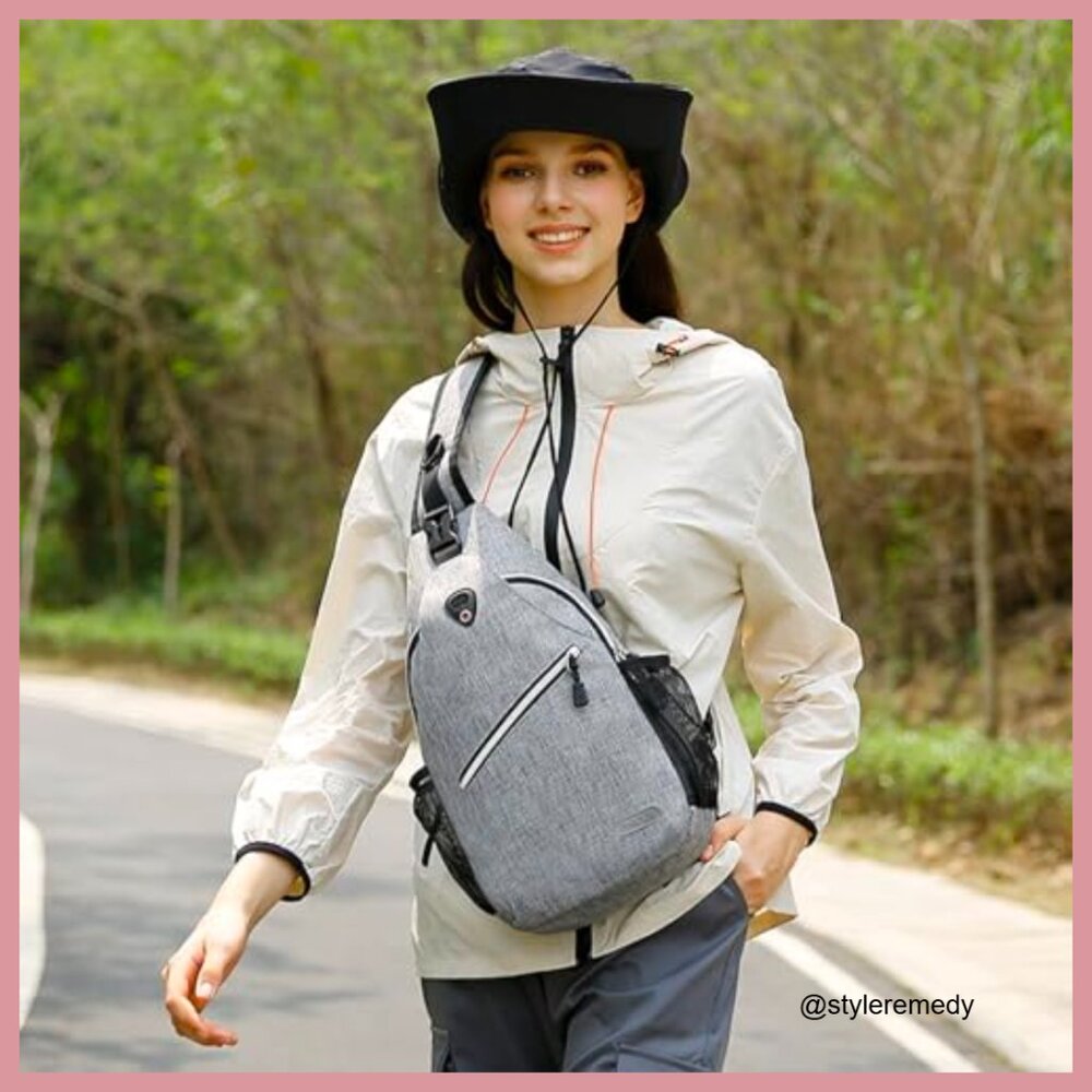 Polyester Sling Backpack, Multipurpose Crossbody … - image 2